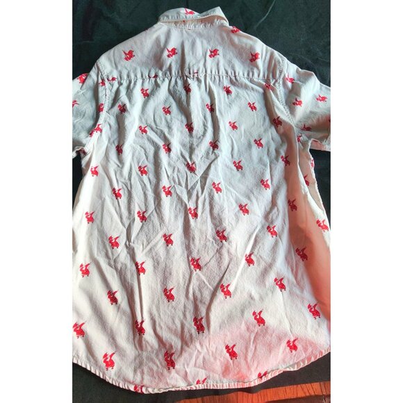 Mens Medium Button Down Shirt Dabbing Santa's Christmas Holiday Work Casual - Picture 12 of 14